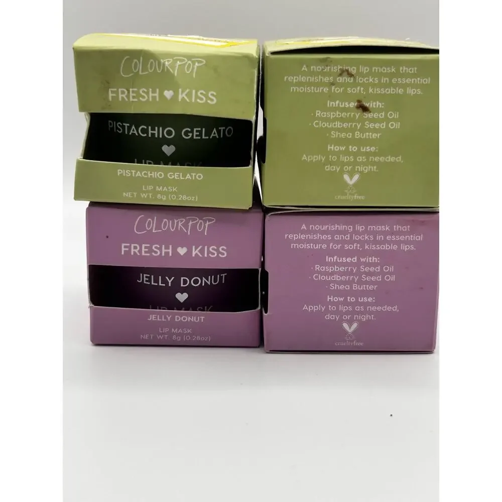 ColourPop Fresh Kiss Lip Mask Jelly Donut & Pistachio Gelato Lot Of 4 Imperfect